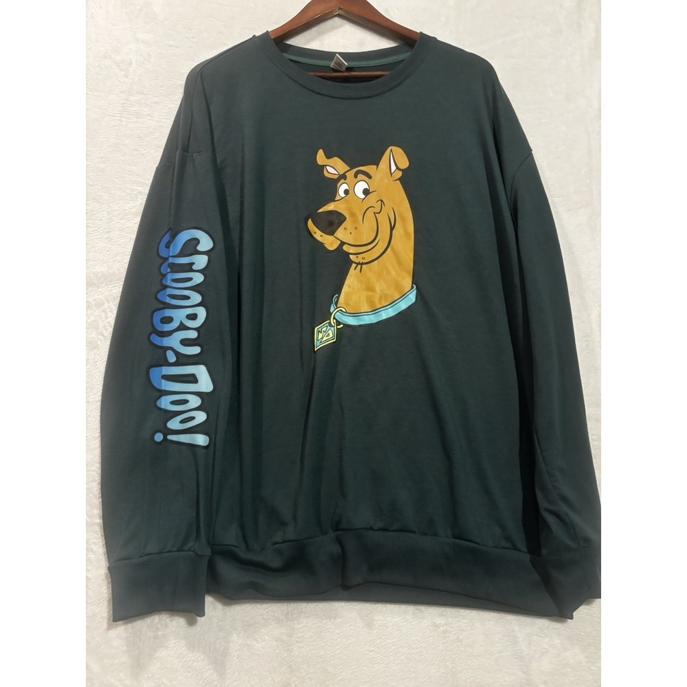 Scooby Doo Shirt Large Long Sleeve Green Shein Cartoon Sleeve Logo Crew Neck